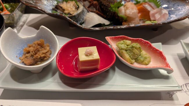 前菜の蟹味噌豆腐やタラの親子和えが、とても美味しかったです。