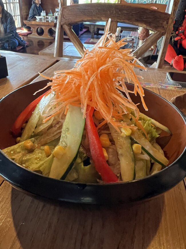 野菜サラダ（スモール）￥500<br /><br />シャキシャキ野菜に中華和風なドレッシングでやや酸味ありますが、美味しかったです～