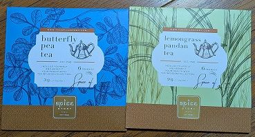 spice storyのお茶<br />パタフライピーとレモングラス・パンダン<br />タイのお土産としておススメされている方もいるのですが、<br />ごめんなさい！！！私の口には会いませんでした。<br />パタフライピーのお茶にレモン汁加えて「色が変わった～」と子どもたちと遊ぶくらいしかできませんでした。