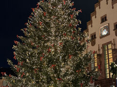 ◎レーマー（Römer）と聖パウル教会前のクリスマスマーケット

聖パウル教会からレーマー広場までぎっしりと屋台が立ち並び、フランクフルトのクリスマスマーケットのメイン会場となっている。

毎年、選び抜かれた美しいクリスマスツリーが立てられるレーマー広場。
今年はシュタイナウという街に住む方からの寄付ということで、シュタイナウゆかりのグリム童話「ホレおばさん」という名前が付けられた。

そう、レーマー広場のクリスマスツツリーには毎年名前が付けられるの。

そして、一本の木から成るクリスマスツリーとしてはドイツで一番大きいとか！？
フランクフルトのレーマー広場に飾られるクリスマスツリーは25m以上と決まっているのだ。

今年のホレおばさんは28mもあるんですって。

今回はクリスマスマーケットのオープニングセレモニーに合わせて現地入り。

17時から市長さんのご挨拶があり、「さあ、カウントダウンですよ！１０、９、８・・・あっちょっと待って！」
と何だかお馴染みの「ちょっと待ってタイム！」

二年前も、ちょっと待ってがあったような・・・？

ごめんね～ちょっと紹介し忘れた人が・・・という件の後、数分後に改めて「１０、９、８・・・１！」

わぁっと歓声が上がり温かい光がレーマー広場を照らしてくれた。
素晴らしいホレおばさんの点灯式でした。

点灯の瞬間はこちらの動画で見られます！
https://youtube.com/shorts/QZcsWaz13Kg