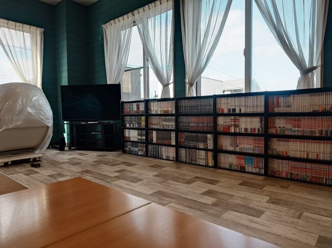 くつろぎ処には漫画本もたくさんありました。