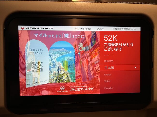 18:12<br />モニター付きのJAL2088です