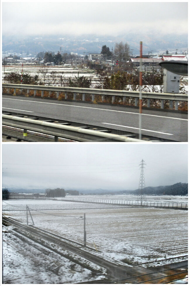 街中や田畑も雪！