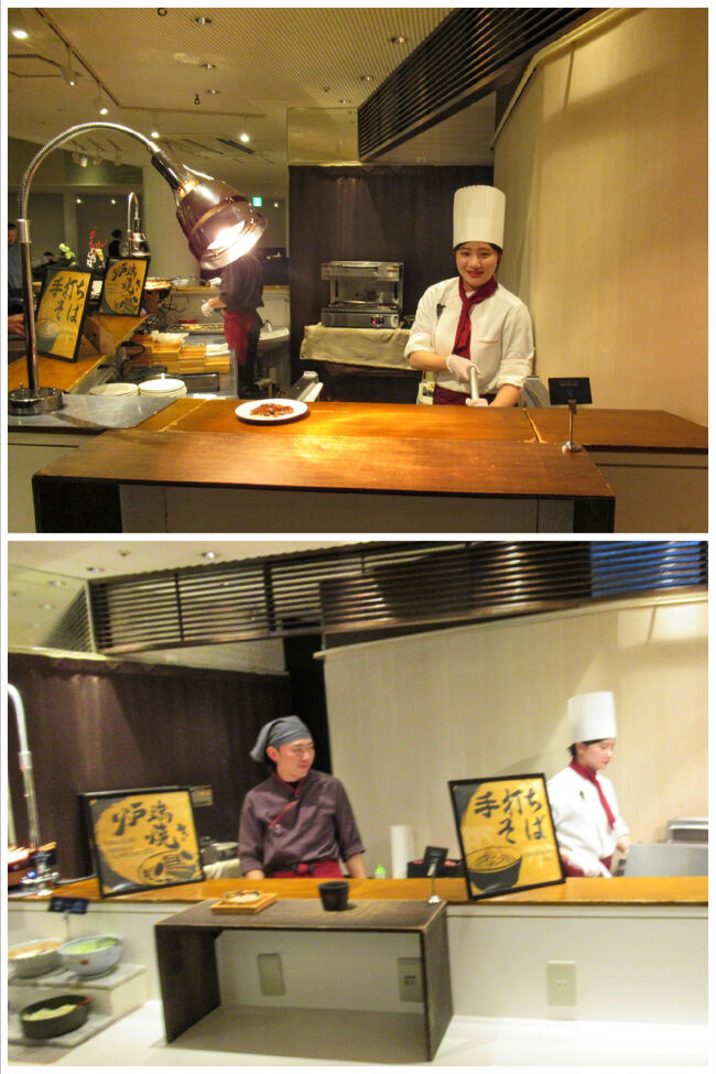 ステーキ・手打ちそば・炉端焼きのコーナー。