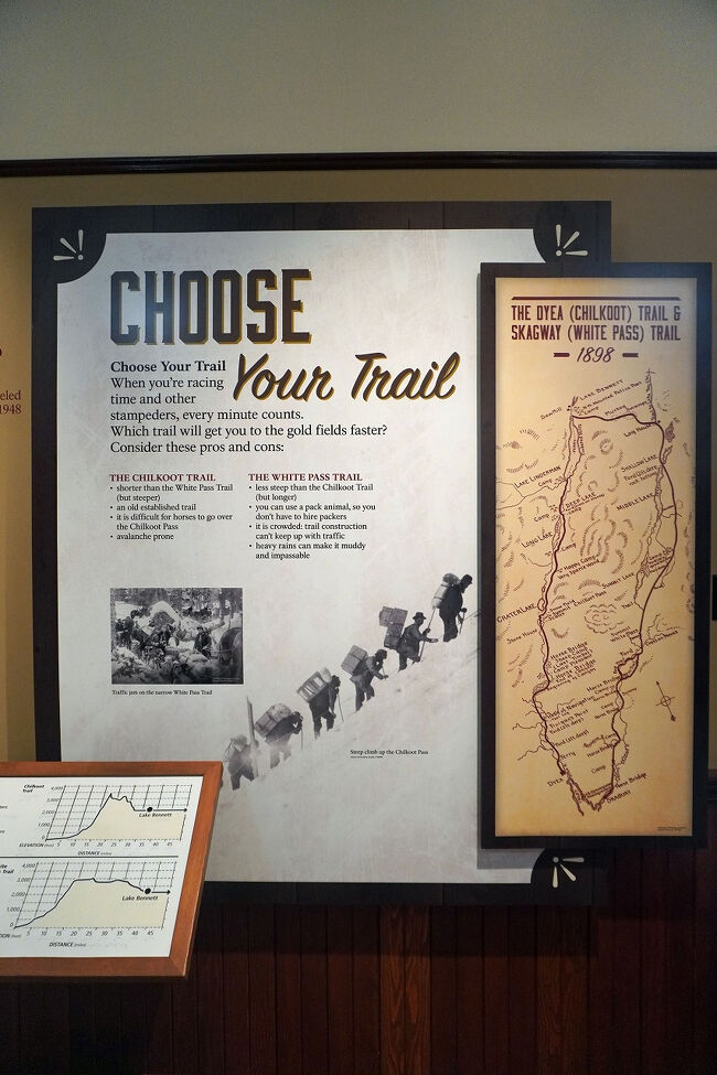 その当時10万人以上がクロンダイクを目指しましたが、厳しい気候や地形の険しさのため到達出来たのは3万人から4万人、その中で幸運にも金を採掘出来たのは約4,000人と言われています。1899年にアメリカ合衆国アラスカ州ノームで金鉱が発見されると、人口流出が起きゴールドラッシュも終焉することになりました。