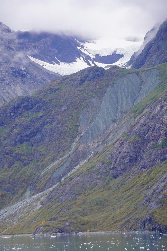 いたるところに氷河の最先端部が見えます。