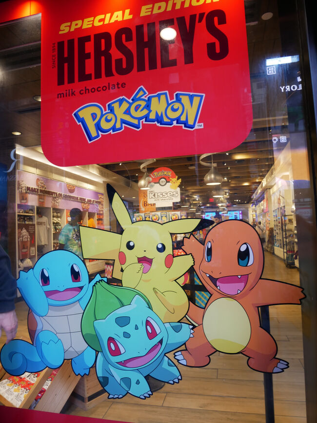 ハーシーズはポケモンとコラボ中。<br />ポケモンはニューヨークにすっかり溶け込んでいる。