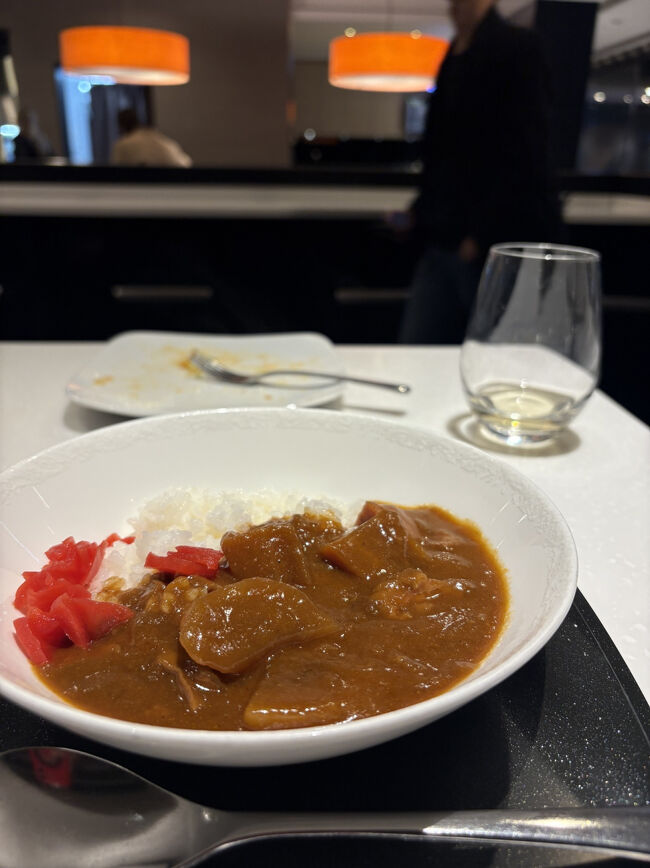 ANAのカレーはチキンだった。。