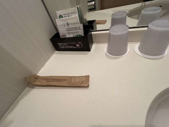 歯ブラシは洗面所に準備されてましたが、ブラシはロビーから持ってきました。<br />クレンジングや洗顔料、化粧水などのアメニティはないので、ホテルに戻る際にドラックストアで購入しました。