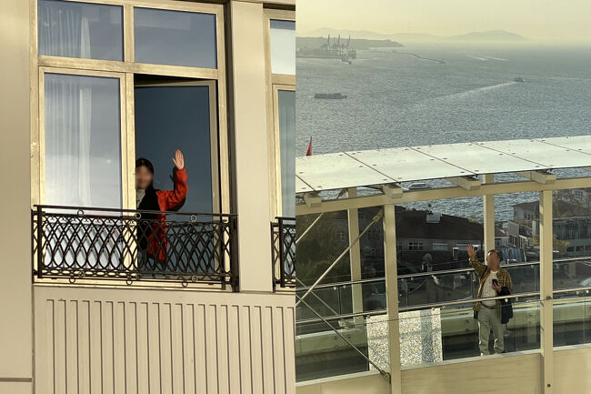 朝の散歩を終えて<br />(見どころが少なかったので割愛)、<br /><br />部屋の窓と渡り廊下間で撮影会…<br />(毎旅、これをやっている…)<br />