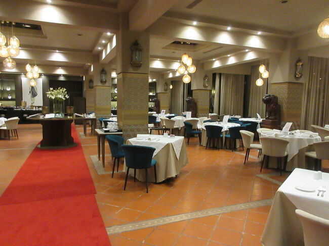 砂漠の街の素敵なスタイリッシュなホテルに泊まっています。