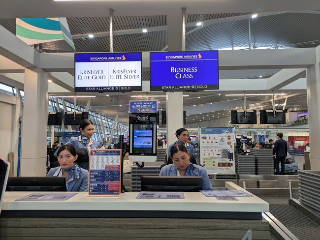 翌朝、シンガポール航空のチェックインして