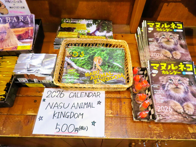 那須どうぶつ王国のオリジナルカレンダーもある！<br /><br />これまで那須どうぶつ王国のオリジナルカレンダーはないものかと思っていましたが、11月に那須どうぶつ王国を訪れるには冬タイヤでなくてはならなかったので、車で遠征できるようになってから11月以降に訪れたことがなかったからかもしれません。<br />ちなみに隣のマヌルネコ特集のカレンダーは、前回の再訪時に購入済み！<br />那須どうぶつ王国以外のマヌルネコの写真もあります。
