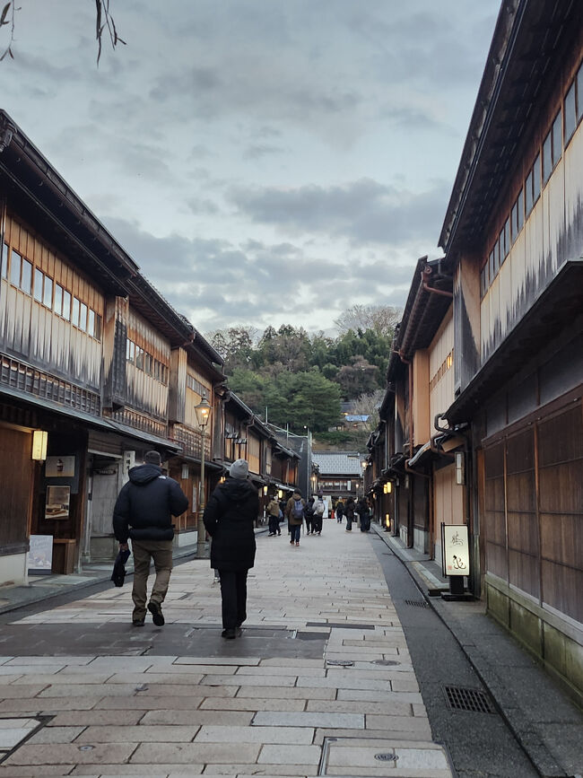 ひがし茶屋街、前来た時もっといろいろなお店あった気がしたのですが、金箔のお店ばかりが目立ったような気がします。<br />夕餉が７時からだったので、カフェでまったりしていこうと思ったら。カフェはほとんど５時くらいまでだったので、他でお茶してまったりしました。