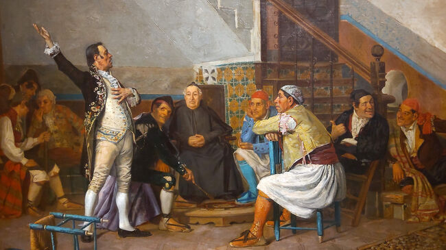 題名は「The Political Charlatan/Elect Me and the Nation will be Saved」で「政治の詐欺師/私を選べば、国家は救われる」だそうです。聴衆の顔がよく表現されてていいなと思いました。<br /><br />