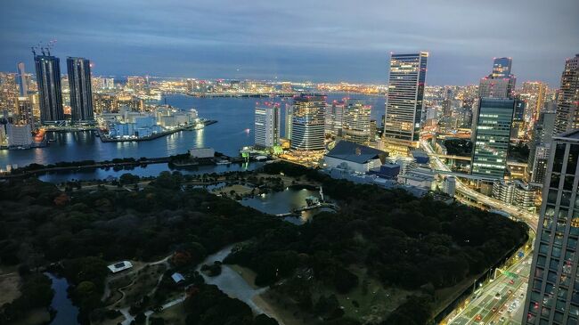 16:50頃の部屋からの夜景です。<br />今日の港区の日没時間は16:28です。