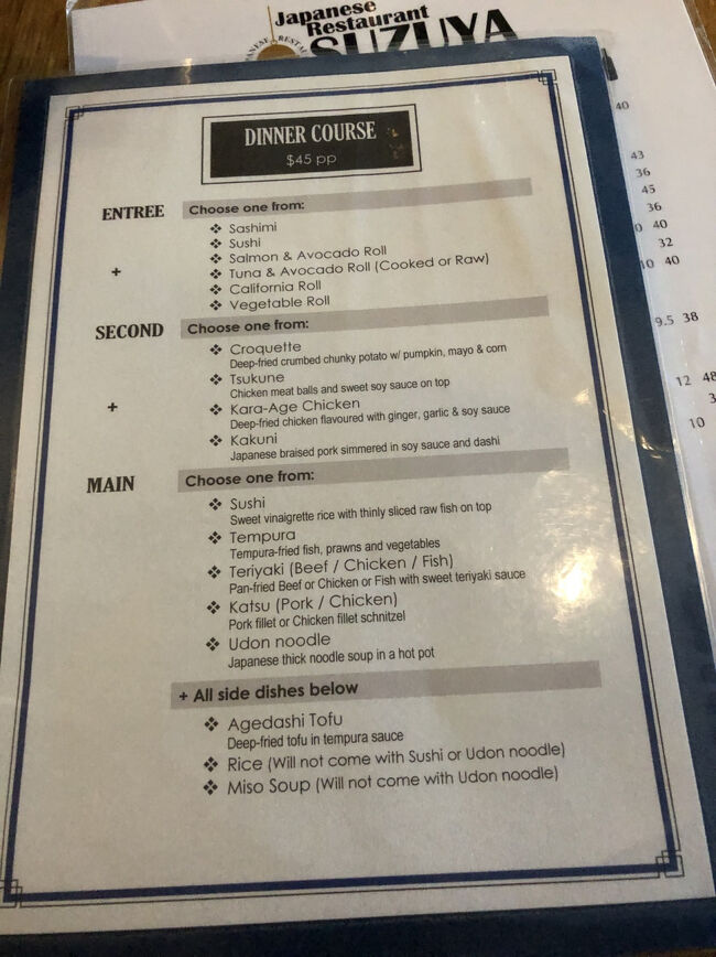 此方は専門の寿司シェフがいる寿司レストランになります。<br /><br />メニューの中でもコンビネーションが1番お得でしたが無くなってました(泣)。<br /><br />これは寿司・刺身・天ぷら等々の中から2種類を選べて組み合わせ出来るというもの!<br /><br />お腹いっぱいになる事間違い無しだったのですが､､､､､<br /><br />