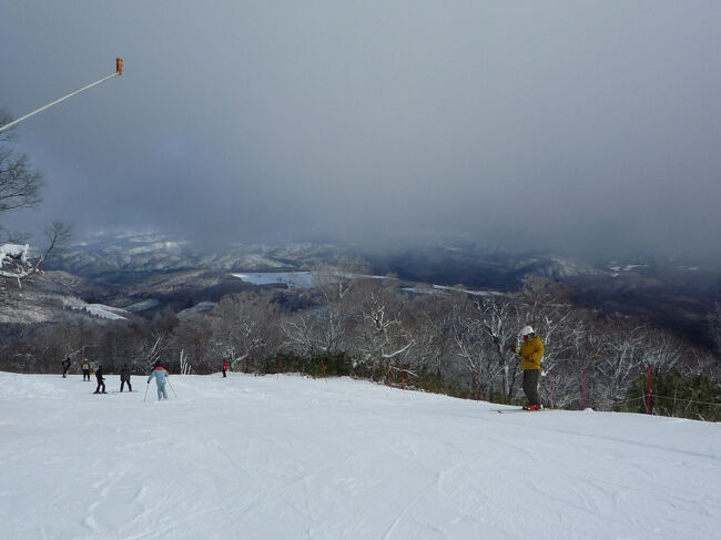山頂からのコースは、コース幅全部が滑走可能です。<br />バーンは硬いです。<br />昼間の温かさで緩んで、夜中に固まる。