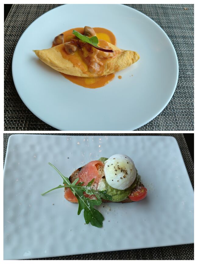 卵料理は、私はロブスターオムレツ、妻はアボガドトーストを注文しました。