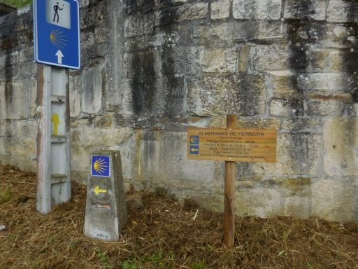 ルーゴを過ぎると今までのような激しい登り降りは無くなって嬉しいです。でもgronzeの高低表で見ると100m前後の上下が何度も出てくるようです。これは記憶のとおりなので、やっぱりか。早々ぺったんこの道なんて出てこないよね。<br /><br />やはりサンチャゴ手前100kmのルーゴからは軽装の巡礼が増えるようです。小学生まで連れた家族までいました。歩くのが遅い子供連れなので何度も一緒になるが、10km過ぎた辺りで奥さんが力尽きてしまいタクシーを呼んでました。