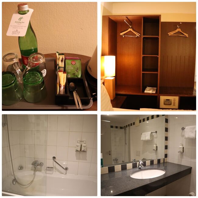 瓶に入ったお水<br />スリッパは無し<br />ジャンプーとボディーソープはDoveでした<br />熱いお湯とバスタブ付きで日本からの長い1日の疲れを癒す事が出来ました