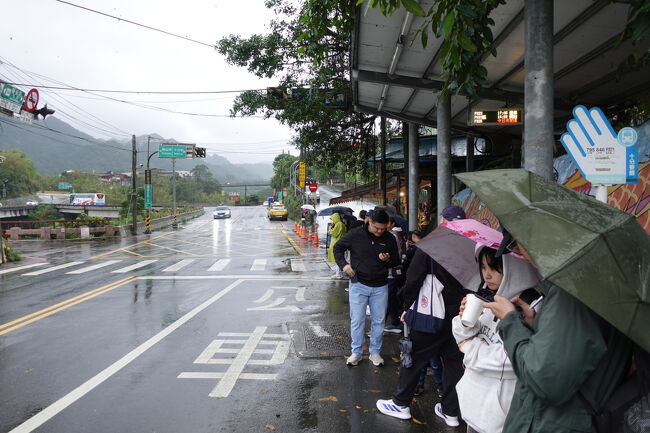 天燈上げる気は有りませんで、汽車站…むっちゃ混んでます。で、しばらく待ったら15:00に菁桐発の便かな。小型でしたから、かなりの積み残しです。20人くらい？<br /><br />と、そこへタクシーの売り込みです。次は17:10発やでぇって。かなりの方が引かれて行きましたかね。継続して待ってるのは4人かな。んでも、次は16:00発やねんけど。いえ、昨日増便されたとこなんで、客引きさんの情報古いだけかもやけど。<br /><br />とは言え、さらに1時間じっと待つ…離れたら、また積み残されそうで。