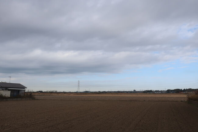広い田んぼが広がる田園風景の中を歩き