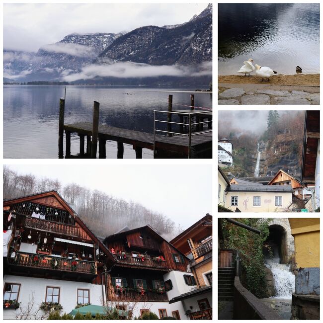 冬のハルシュタットは霧と雪景色で神秘的です