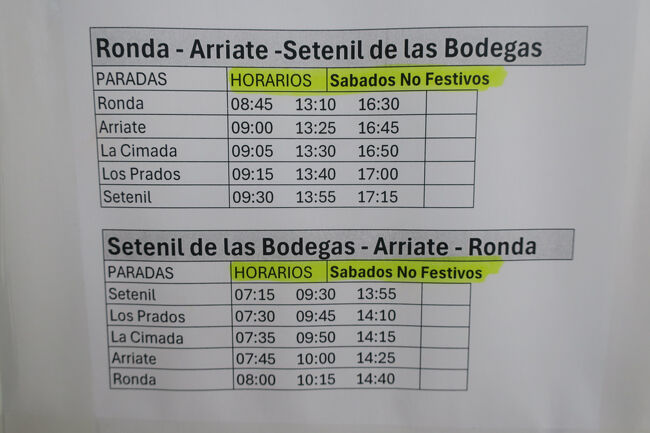 こちらは「土(祝日を除く)」の時刻表(2025/11時点)です。日曜と祝日は運休ですね。