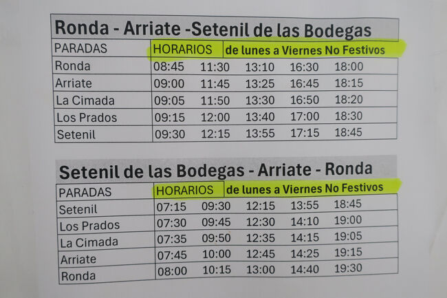 こちらは「月～金(祝日を除く)」の時刻表(2025/11時点)です。