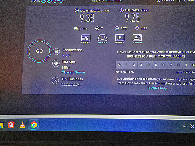 インターネット(Wi-Fi)も下り9.38Mbps、上り9.25Mbpsとネットサーフィンには十分な数字が出ている。