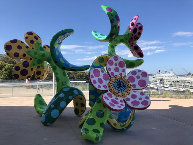 複数の屋外のテラススペースもかなり広く取って有ります。<br /><br />あっ花に描かれたこのカラフルな斑点は……………