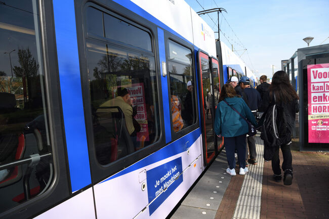 帰りはトラムに乗って、デン・ハーグ駅まで向かいます。