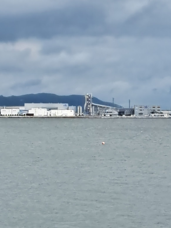 12：15<br />昨日も行った江島大橋へもう一度。<br />相方がどうしてももう一度写真を取りたいというので・・・。<br /><br />まずは対岸の離れた土手の所で。<br />相方はちょこちょこ場所を変えては写真を撮る、という感じでしばらく動かず・・・。<br /><br />あっ、この写真は私の普通のスマホを望遠にして撮ったものです。<br />（昨日より綺麗に撮れました）