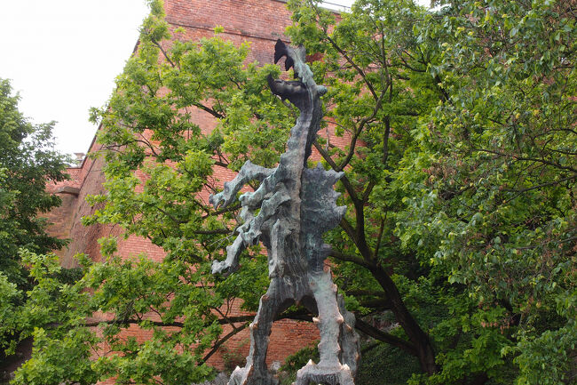 竜の像です<br />洞窟の出口にあって時々火を噴きます<br /><br />ヴァヴェル城を後にし徒歩で旧市街を目指します