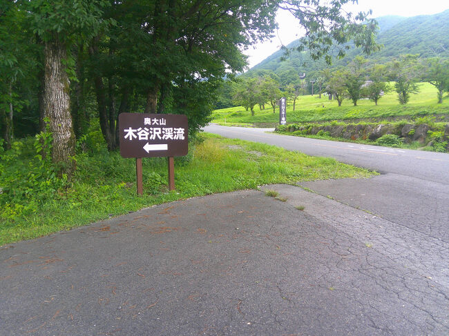 国道に出る途中で，大谷沢渓流という場所に立ち寄りました．