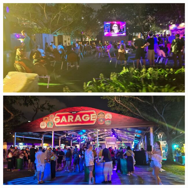 別のコンサート会場です。規模は小さいですが、こちらも盛り上がっていました。このコンサート／イベントスペースはやかましいし、人が多いしで、堪えられないためすぐに戻りました。