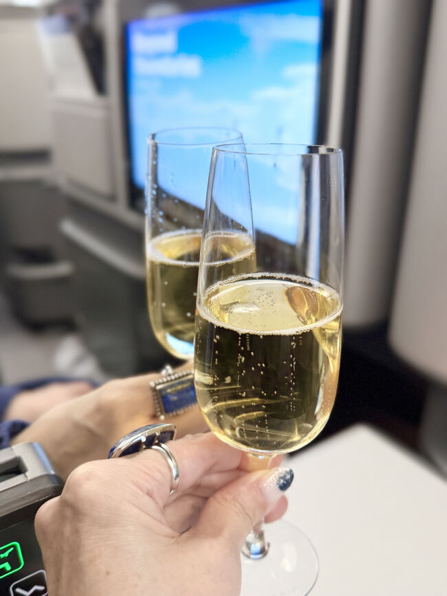 帰りもビジネスです！<br />ケガもアクシデントもなくてよかった<br />おつかれさまでしたの乾杯