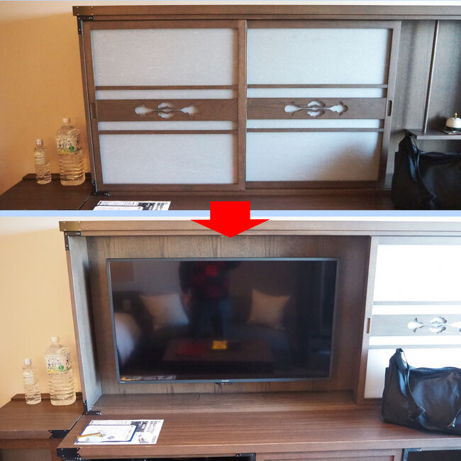 ■□■□■12/10(水)１日目<br />□■□■□ラビスタ函館ANNEX<br />■□■□■６F客室<br /><br />上の写真の戸を開けるとテレビが現れますぅ(^^;)<br />って、別に隠さなくってもねぇ…<br />まあ、見る暇ないと思うＹＯ<br />…よう知らんけど～(￣▽￣)