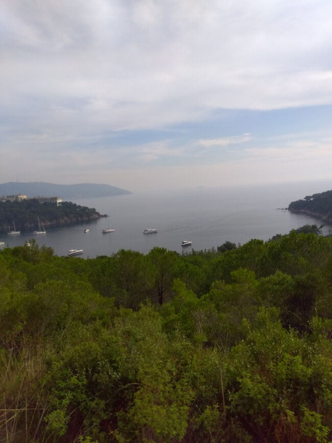 14:30に港を出発するバスに乗りました。本当は違うバスに乗って島の展望台というところに行きたかったのですが、バスに乗ろうとするとドライバーさんも乗客の方も口をそろえて違うバスを指すのです。<br />スマホの情報は間違っていることもあるし、言葉も全然分からないので現地の方の勧めるままにバスに乗りました。<br /><br />途中で見えた湾の景色です。