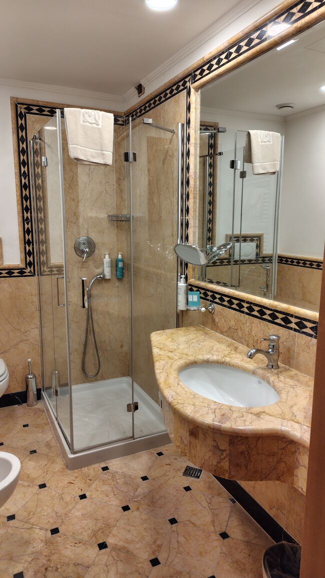 バスルームもシンプル<br />シャワーブースと洗面台<br />壁にはオイルヒーターもあり暖かい