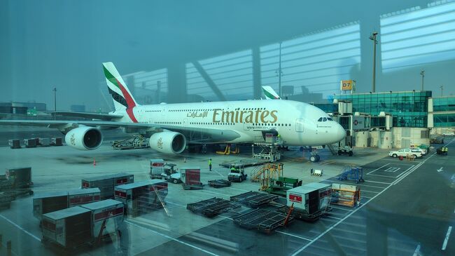 EK205 9：05ドバイ発ミラノ マルペンサ行きもA380で