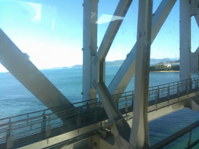 瀬戸大橋を渡ります．