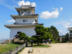 こちらが天守．今回は夜のライトアップされた天守も訪れる予定だったので，昼は中に入らず，外から見学しただけでした．