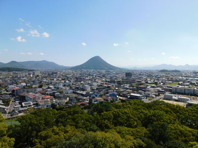 また，海と反対側には飯野山が一望出来ました．今回の旅行の目的は，石鎚山とこの飯野山に登ることでした．