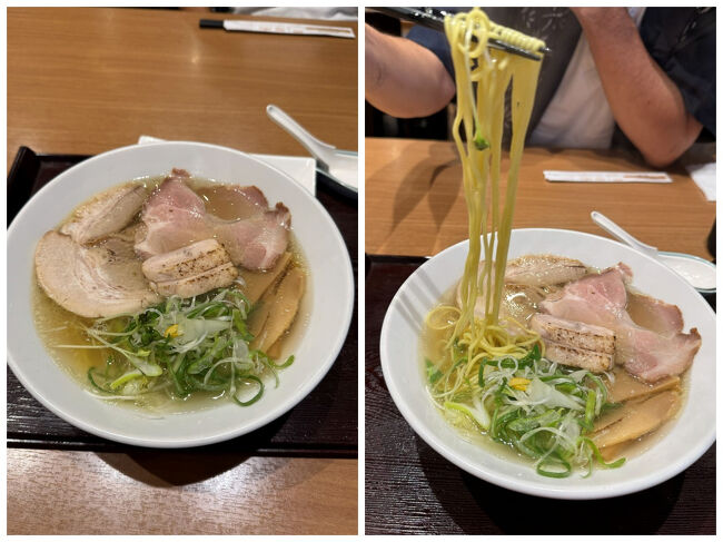 ◆チャーシュー塩そば(1166円)<br />浜太郎は、チャーシューも人気なんだとか。でも、テイクアウトする以外、店内で頂けるチャーシューの単品メニューはなく、だったらラーメンを食べるかと。<br />レアチャーシューとトロチャーシューが選べます♪<br />長時間トロトロになるまで煮込んだトロと、低温調理でしっとり柔らかく仕上げたレア。<br />どっちにしようか悩んでいたら、どっちも半々で可能とのことで、悩む手間省けました！！<br />ラーメンもチャーシューもとても美味しくいただきました。