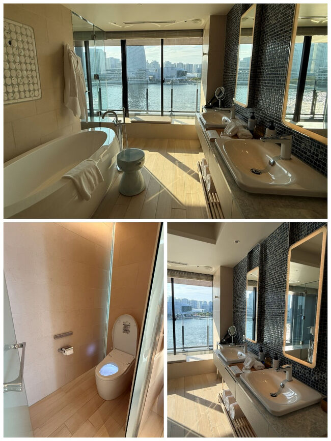 バスルームからの眺望も、拓けたみなとみらいのハーバー＆ビル☆彡<br />ダブルシンクと広いトイレも落ち着いた空間です。