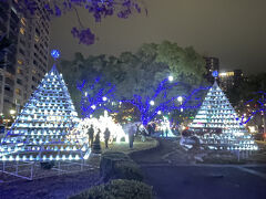 道幅１００メートルの平和大通りには煌びやかなイルミネーション