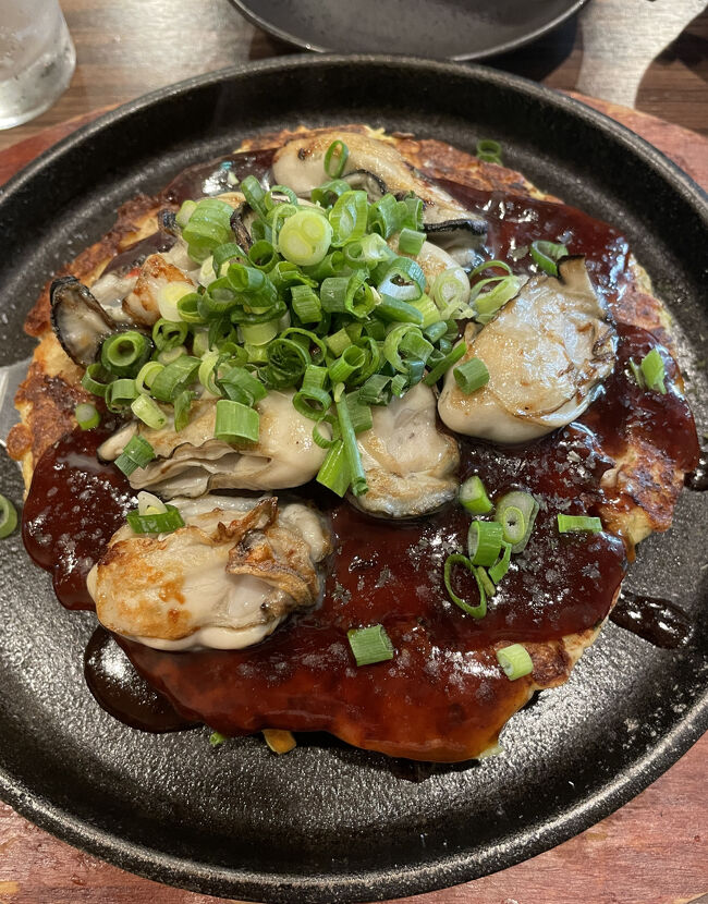 岡山名物のカキオコ<br /><br />プリプリの牡蠣がたっぷり・・・旨し！