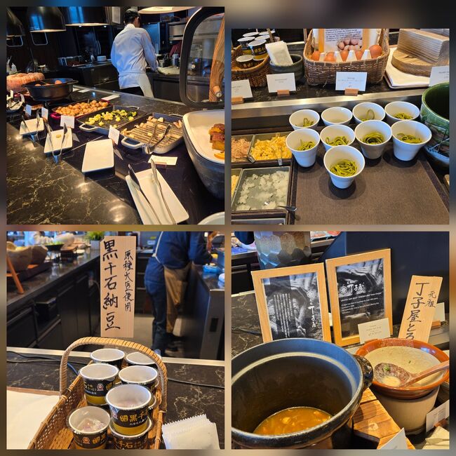 朝食レストランも、<br />TROFEOへ。<br />和洋、たくさんのお料理が並びます。<br />黒千石納豆が、とても美味しいのですよ。